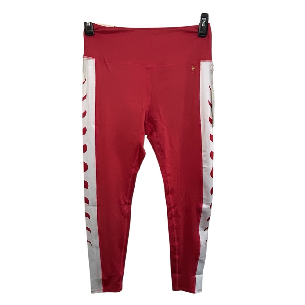 NWT C&C California High Waist Leggings Red & White Stretch Athleisure Sz Medium